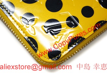 ルイヴィトン　LOUIS VUITTON　ヴィトン　財布　LV　ヴェルニ　ドット　インフィニティ　ヤヨイ・クサマ　LV　ラウンドジップ長財布　ジッピーウォレット　ジョーヌ　M91571